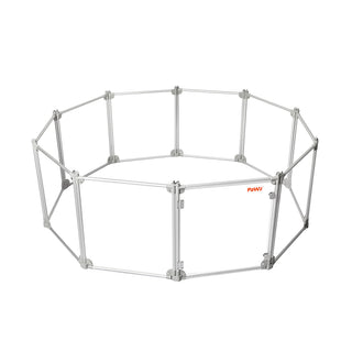 Pawz Pet Playpen Transparent Acrylic Clear Folding Dog Fence Kennel 10 Panel-1836526619750174720