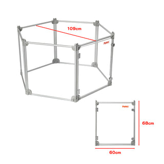 Pawz Pet Playpen Transparent Acrylic Clear Folding Dog Fence Kennel 6 Panel-1836526619263635458