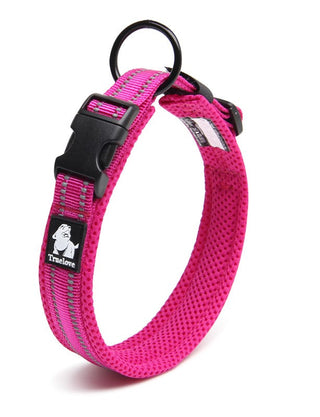 True Love Heavy Duty Reflective Dog Collar - Pink, M-1831155605977567232