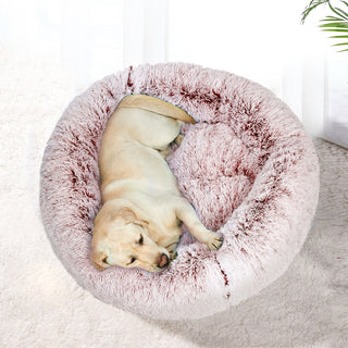 PaWz Pet Bed Cat Dog Donut Nest Calming M Pink Medium-1836526648149807110