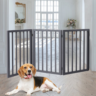 Wooden Pet Gate Dog Fence Retractable Grey 2000x 3MM-1836526651123568646