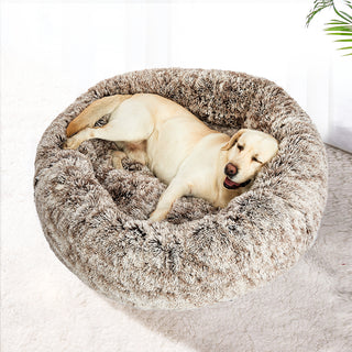 PaWz Pet Bed Cat Dog Donut Nest Calming XL Brown X-Large-1836526648351133702