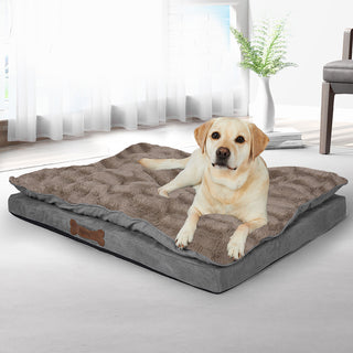 Dog Calming Bed Warm Soft Plush Comfy XL Khaki X-Large-1836526650968379398