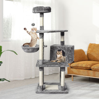 PaWz 130cm Cat Tree Toy Scratching Post Grey-1831593104872968198