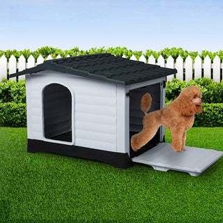 PaWz Dog Kennel Outdoor Indoor Plastic L Grey-1836526651421364230