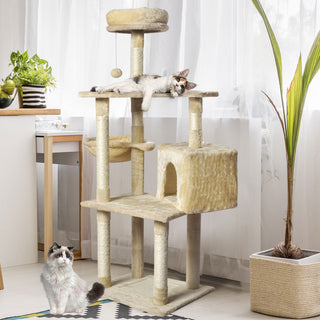 PaWz Cat Tree Toy Scratching Post Scratcher Beige-1831592739339374599