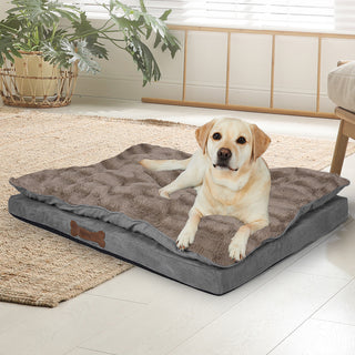 Dog Calming Bed Warm Soft Plush Comfy XL Khaki X-Large-1836526650968379399