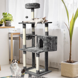 PaWz 130cm Cat Tree Toy Scratching Post Grey-1831593104872968199