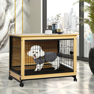 PaWz Wooden Wire Dog Kennel Side End M Medium-1831592587643981831