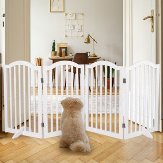 PaWz Wooden Pet Gate Dog Fence Safety White-1831592638621552647