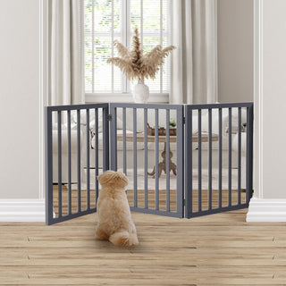 Wooden Pet Gate Dog Fence Retractable Grey 2000x 3MM-1836526651123568647