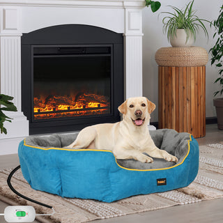 PaWz Electric Pet Heater Bed Heated L Blue Large-1836526654902636551