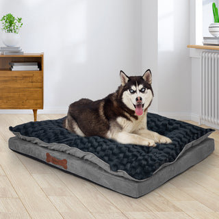 Dog Calming Bed Warm Soft Plush Comfy M Grey Medium-1836526650678972423