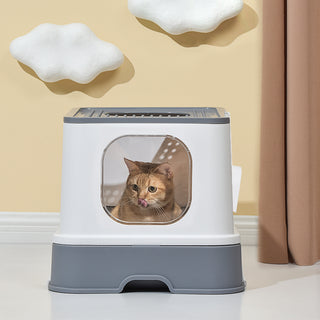 PaWz Cat Litter Box Fully Enclosed Kitty Grey-1831593101622382599