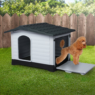 PaWz Dog Kennel Outdoor Indoor Plastic L Grey-1836526651421364231