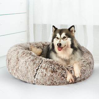 PaWz Pet Bed Cat Dog Donut Nest Calming XL Brown X-Large-1836526648351133703