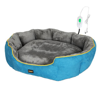 PaWz Electric Pet Heater Bed Heated L Blue Large-1836526654902636544