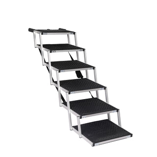 PaWz 6 Steps Dog Ramp Adjustable Height Black-1831593140193202176