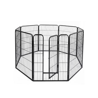 PaWz 8 Panel Pet Dog Playpen Puppy Exercise Black 2.5kg Mackerel & Lamb-1836526720639963136