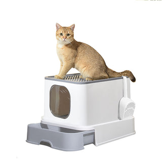 PaWz Cat Litter Box Fully Enclosed Kitty Grey-1831593101622382592