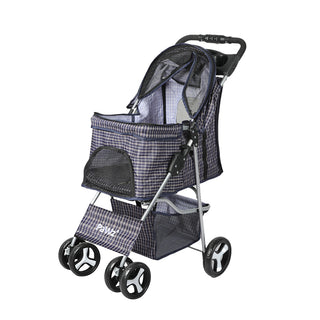 PaWz Large Pet Stroller Dog Cat Carrier Plaid-1836526620060553216