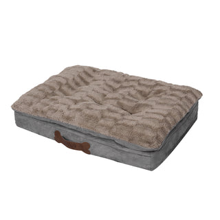 Dog Calming Bed Warm Soft Plush Comfy XL Khaki X-Large-1836526650968379392