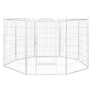 PaWz 8 Panel 48'' Pet Dog Playpen Puppy White 4kg chicken-1836526721332023296