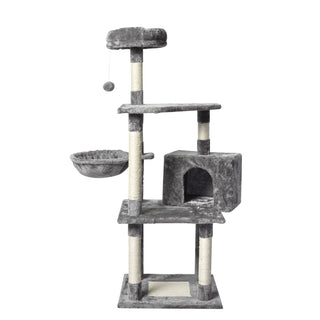 PaWz 130cm Cat Tree Toy Scratching Post Grey-1831593104872968192