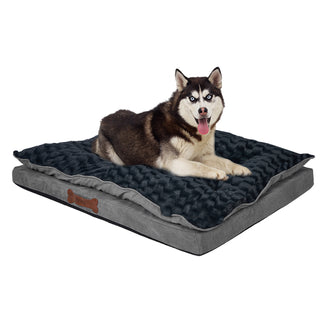 Dog Calming Bed Warm Soft Plush Comfy M Grey Medium-1836526650678972416