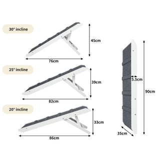 PaWz Adjustable Dog Ramp Height Stair White-1831593091988066306