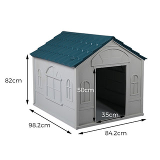 PaWz Dog Kennel Outdoor Indoor Pet Plastic XL Blue-1831593117321662466