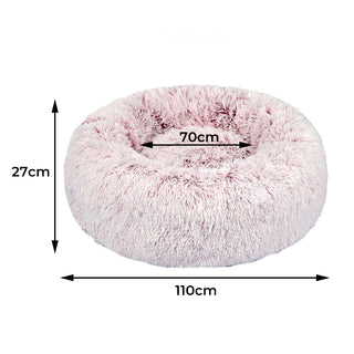 PaWz Pet Bed Cat Dog Donut Nest Calming XL Pink X-Large-1836526648636346370