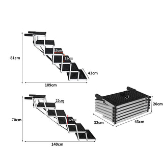 PaWz 6 Steps Dog Ramp Adjustable Height Black-1831593140193202178