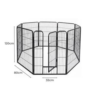 PaWz 8 Panel Pet Dog Playpen Puppy Exercise Black 4kg chicken-1836526720958730242