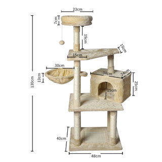 PaWz Cat Tree Toy Scratching Post Scratcher Beige-1831592739339374594