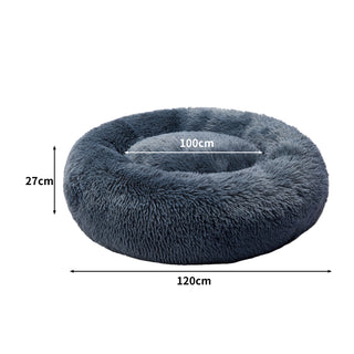 PaWz Pet Bed Cat Dog Donut Nest Calming XXXL Dark Grey XXX-Large-1836526679355428866