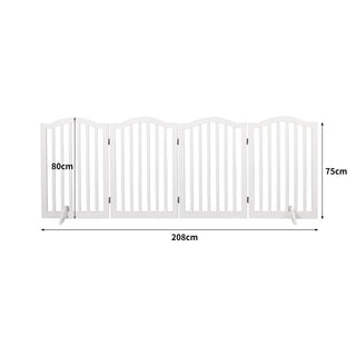 PaWz Wooden Pet Gate Dog Fence Safety White-1831592638621552642