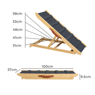 PaWz 5 Wood Adjustable Height Pet Ramp-1831593125727047682