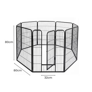 PaWz 8 Panel Pet Dog Playpen Puppy Exercise Black 2.5kg Mackerel & Lamb-1836526720639963138