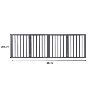 Wooden Pet Gate Dog Fence Retractable Grey 600x 3MM-1831592737804259330