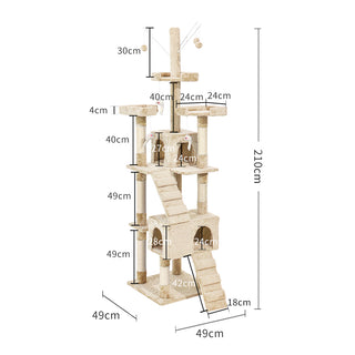 PaWz Cat Tree Scratching Post Scratcher Beige-1831592640127307778