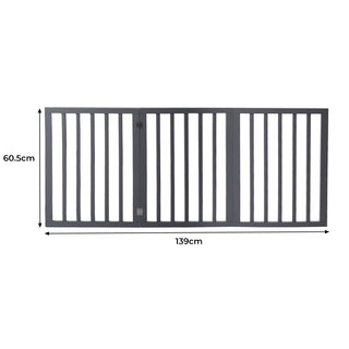 Wooden Pet Gate Dog Fence Retractable Grey 2000x 3MM-1836526651123568642