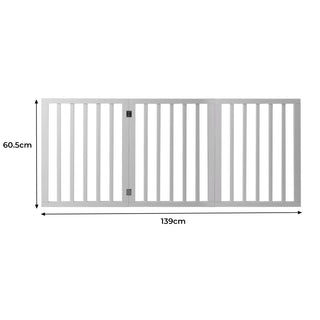 Wooden Pet Gate Dog Fence Retractable White 2000x 3MM-1831593112233971714