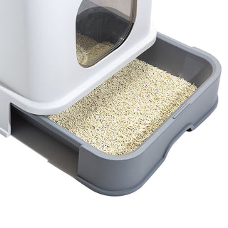 PaWz Cat Litter Box Fully Enclosed Kitty Grey-1831593101622382596