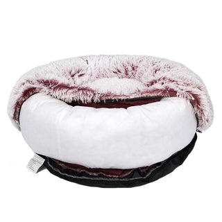 PaWz Pet Bed Cat Dog Donut Nest Calming M Pink Medium-1836526648149807109